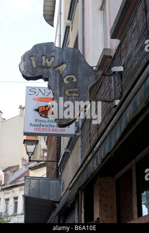 Le quartier congolais de Bruxelles connu comme 'Matonge" Tirant son nom d'une région de Kinshasa accueil de personnes d'origine africaine Banque D'Images