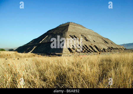 Le Mexique, Teotihuacan, pré-hispaniques les plus anciennes ruines Indiennes. Banque D'Images