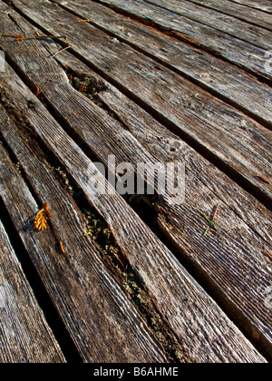 Planches de cèdre résisté on dock Banque D'Images