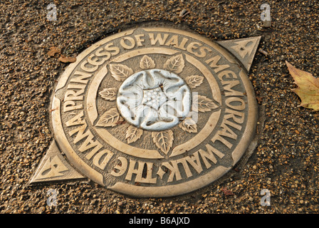 Diana Princess of Wales Memorial plaque à pied Banque D'Images