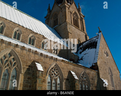 Après la cathédrale Christ Church de neige en hiver à Fredericton Banque D'Images