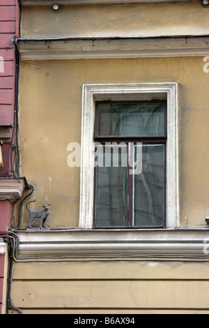 Vasilisa cat sculpture, Saint-Pétersbourg, Russie Banque D'Images