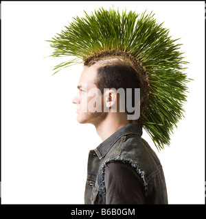 Homme avec un mohawk Banque D'Images