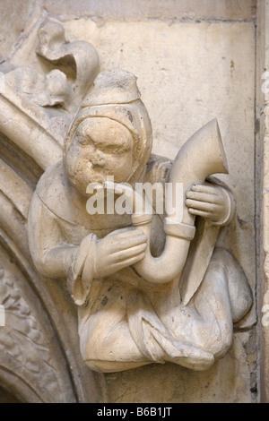 Beverley Minster fondée au 8ème siècle construite principalement 13e 14e siècles sculptures East Riding of Yorkshire UK Grande Bretagne Banque D'Images