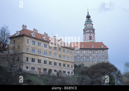 Le château de Cesky Krumlov en Bohême du sud en République tchèque Banque D'Images