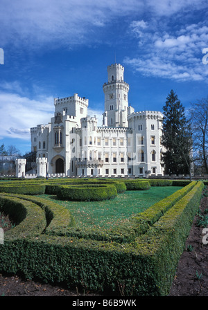 Le château de Hluboka nad Vltavou ou châteaux en Bohême du sud en République tchèque Banque D'Images