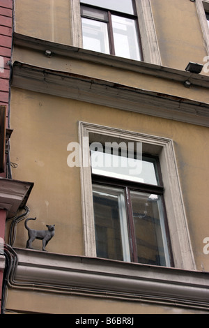 Vasilisa cat sculpture, Saint-Pétersbourg, Russie Banque D'Images