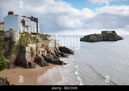 St Catherines island sur South Beach à Tenby Galles du Sud Banque D'Images