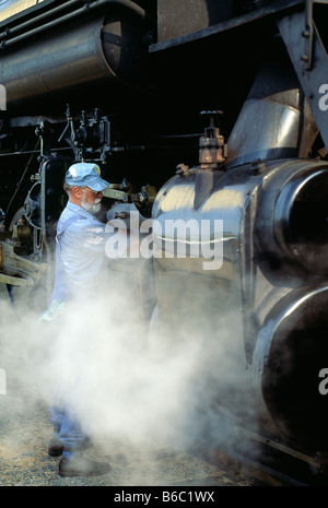 Moteur de locomotive tirant le Strasburg Railroad, le plus ancien des chemins de fer (1832) aux Etats-Unis. Banque D'Images