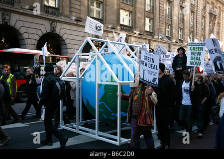 Campagne contre le changement climatique, le climat national mars à Londres le 6 décembre 2008. Banque D'Images