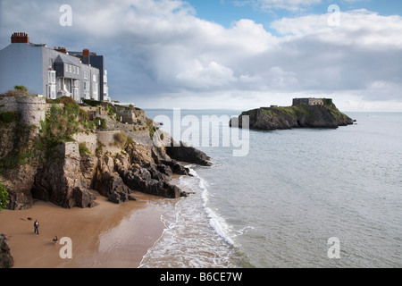 St Catherines island sur South Beach à Tenby Galles du Sud Banque D'Images