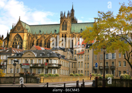 La Cathédrale St Etienne de Metz, en Lorraine. Banque D'Images