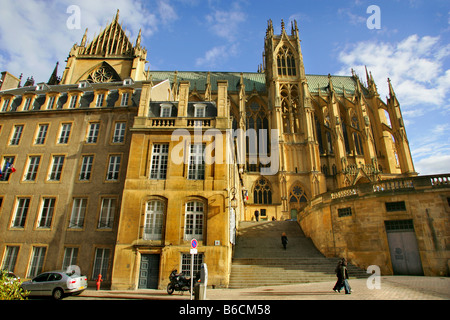 La Cathédrale St Etienne de Metz, en Lorraine. Banque D'Images