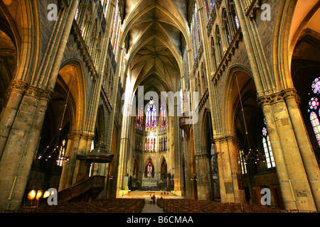 La Cathédrale St Etienne de Metz, en Lorraine. Banque D'Images