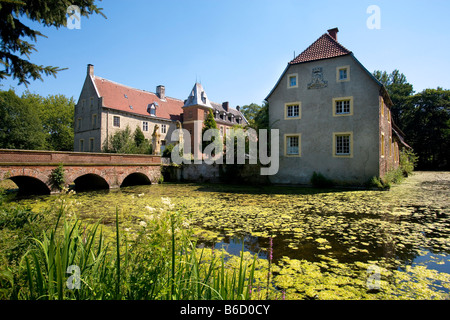 Château de waterfront, Senden, Muenster, en Rhénanie du Nord-Westphalie, Allemagne Banque D'Images