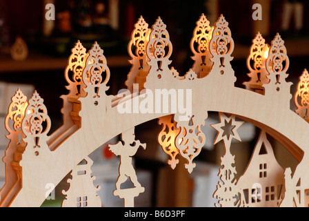 Motif d'un marché de Noël dans une ville allemande Banque D'Images