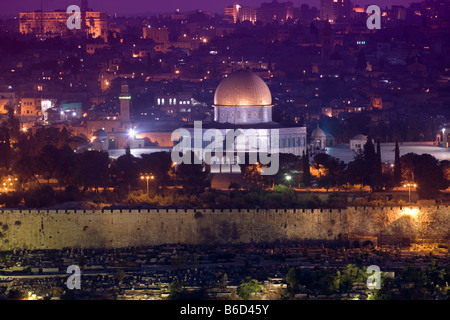 Dôme du rocher sur le mont du Temple VIEILLE VILLE JÉRUSALEM ISRAËL Banque D'Images