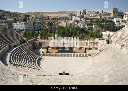 Amphithéâtre romain CENTRE-VILLE D'AMMAN JORDANIE Banque D'Images