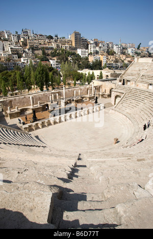 Amphithéâtre romain CENTRE-VILLE D'AMMAN JORDANIE Banque D'Images