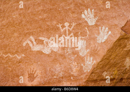 Les pictogrammes d'Canyon de Chelly National Monument Arizona Banque D'Images