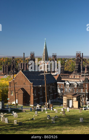 Cimetière la quatrième rue STEEL MILL WORKS BETHLEHEM PENNSYLVANIE USA Banque D'Images