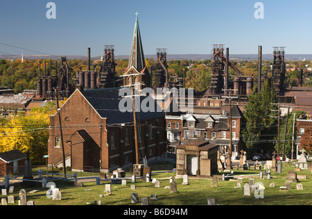 Cimetière la quatrième rue STEEL MILL WORKS BETHLEHEM PENNSYLVANIE USA Banque D'Images