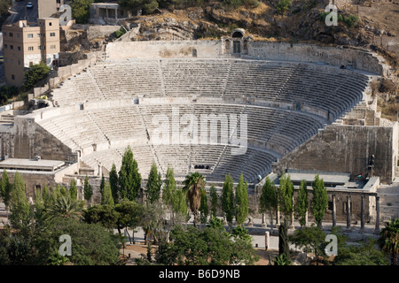 Amphithéâtre romain FORUM ROMAIN CENTRE-VILLE D'AMMAN JORDANIE Banque D'Images