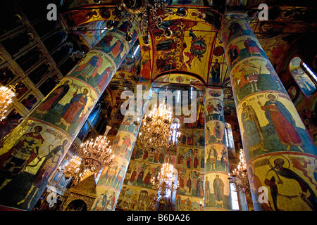 La Russie, Moscou, Kremlin, Église de l'Ascension, fresques et icônes Banque D'Images