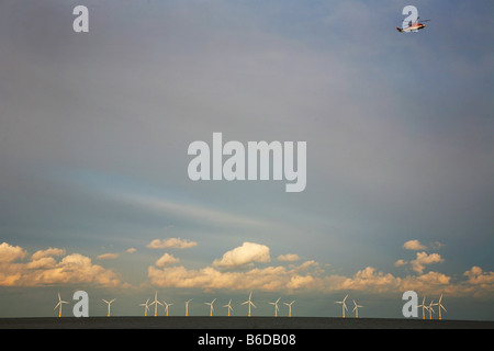 Éoliennes Scroby wind farm Sea Norfolk UK Banque D'Images