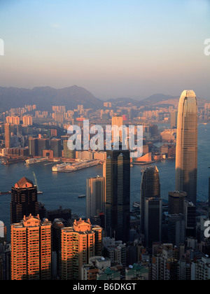 Chine Hong Kong skyline Victoria Harbour Banque D'Images