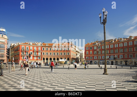 La place principale de la Place Masséna, Nice, France Banque D'Images