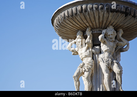 Détail de la fontaine Samson, Ceske Budejovice, République Tchèque Banque D'Images