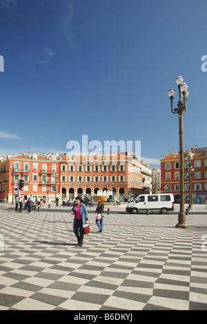 La place principale de la Place Masséna, Nice, France Banque D'Images