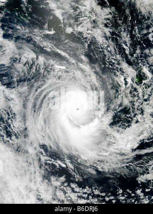 Cyclone tropical Erica (22P), image satellite,le 13 mars 2003. Le Nord est en haut. Banque D'Images