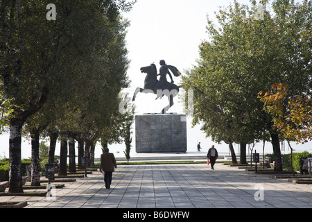 Alexander La Grande Statue, Thessalonique GRÈCE Banque D'Images