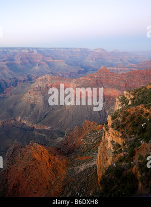 Yavapai Point coucher du soleil, le Parc National du Grand Canyon Banque D'Images