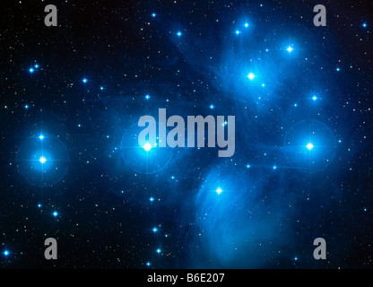 Étoiles des Pléiades (M45), Hubble SpaceTelescope image. Banque D'Images