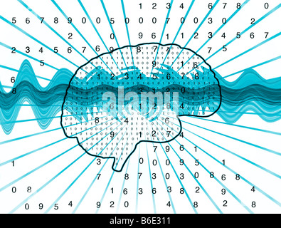 L'intelligence artificielle, l'ordinateur artwork conceptuel Banque D'Images
