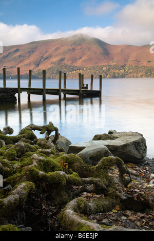 Vue depuis la baie de Barrow sur Derwent Water à vers Catbells Keswick Cumbria Lake District Uk Banque D'Images