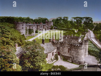 Vue aérienne de l'Angleterre Skipton Castle Banque D'Images