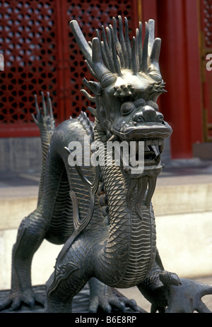 Dragon de bronze, Hall de la bienveillance et de la longévité, Summer Palace, Beijing, Beijing 9 Minzu Yuan, municipalité, Chine, Asie Banque D'Images