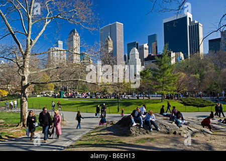 USA, New York, Manhattan, personnes à Central Park Banque D'Images