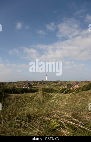 Maisons de vacances dans les dunes de Blaavand, Mer du Nord, au Danemark, en Scandinavie, dans le Nord de l'Europe Banque D'Images