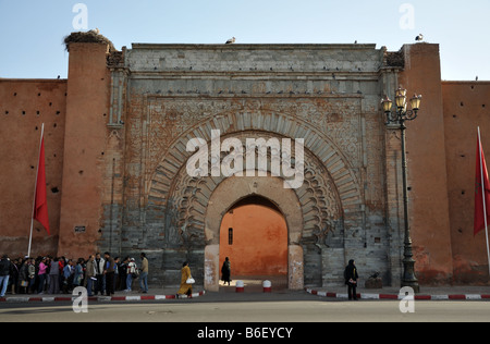 Bab Agnaou - l'une des 19 portes de Marrakech, Maroc Banque D'Images