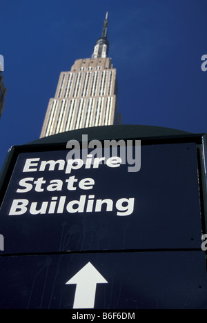 Empire State building NEW YORK midtown sign Banque D'Images