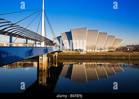Le Clyde Auditorium connu localement comme le pont d'Armadillo et de cloches, Glasgow, Écosse. Banque D'Images