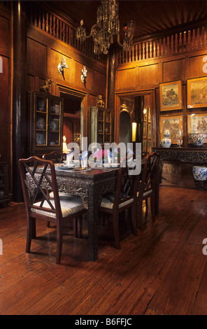 Salle à manger de l'intérieur Jim Thompson House, Bangkok, Thaïlande Banque D'Images