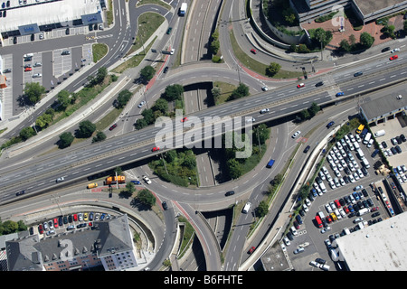 Rond-point Saarplatz, principalement dans le centre-ville de Koblenz, Rhénanie-Palatinat, Allemagne, Europe Banque D'Images