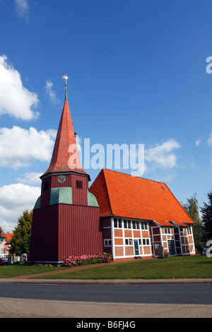 L'Église historique de Saint Marien, Gruenendeich, Altes Land area, Basse-Saxe, Allemagne, Europe Banque D'Images