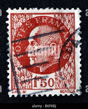 Le Maréchal Philippe Pétain, chef de l'état de la France de Vichy (1940-1944), timbre-poste, France Banque D'Images